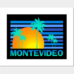 Montevideo Uruguay Sunset Palm Trees Posters and Art